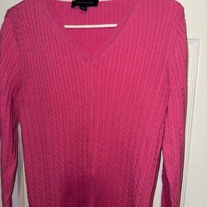 Tommy Hilfiger Bright Pink V-Neck Sweater